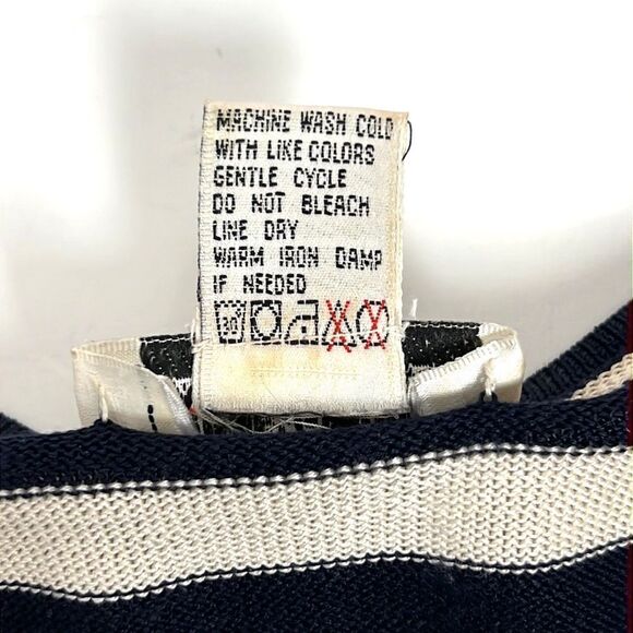 Vintage EURO JOY Washable Silk Top Blouse Striped Marine Style Vintage XL - Picture 8 of 10